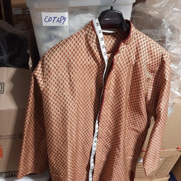 NEW ! Shatranj Men Long Kurta Embroided MultiColor Size XL - Picture 3 of 8